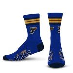 For Bare Feet NHL St. Louis Blues 4 Stripe Deuce Crew Sock Team Color LARGE
