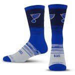 For Bare Feet NHL ST. LOUIS BLUES Elevate Premium Dress Crew Sock Team Color Large