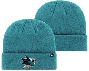 '47 NHL Unisex-Adult Primary Logo Cuffed Knit Beanie Hat Cold Weather Hat, One Size (US, Alpha, One Size, San Jose Sharks)