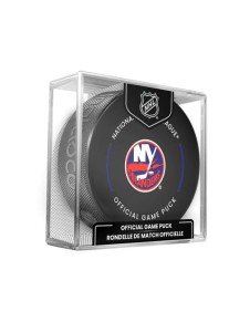 New York Islanders Official Game Hockey Puck with Holder