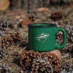 Rico Industries NHL Hockey Minnesota Wild Green Speckle 12oz Laser Engraved Campfire Mug