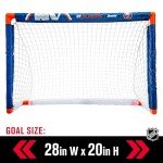 Franklin Sports New York Islanders Mini Hockey Set - Knee Hockey Goal, Ball, & 2 Hockey Stick Combo Set - Mini Goal Net - NHL Official Hockey Set , 28" x 20" x 12"
