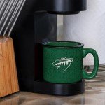 Rico Industries NHL Hockey Minnesota Wild Green Speckle 12oz Laser Engraved Campfire Mug