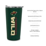 Rico Industries NHL Hockey Minnesota Wild 18oz Soft Touch, Easy Grip Tumbler