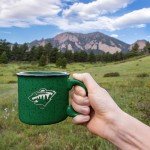 Rico Industries NHL Hockey Minnesota Wild Green Speckle 12oz Laser Engraved Campfire Mug