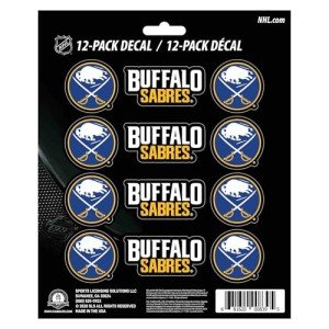 FANMATS 30775 NHL - Buffalo Sabres 12 Count Mini Decal Sticker Pack 5 x 6.25 in.- Great Gift for Sports Fans - Works On Hard Surfaces - for Homes, Cars, Trucks, SUVs.