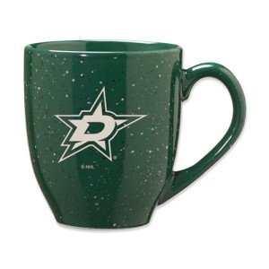 Rico Industries NHL Hockey Dallas Stars Green 16 oz Team Color Laser Engraved Speckled Ceramic Coffee Mug