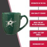 Rico Industries NHL Hockey Dallas Stars Green 16 oz Team Color Laser Engraved Speckled Ceramic Coffee Mug