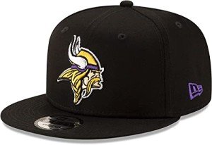 New Era Men NFL 9FIFTY Adjustable Snapback Hat Cap One Size Fits All (Minnesota Vikings Black)