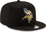 New Era Men NFL 9FIFTY Adjustable Snapback Hat Cap One Size Fits All (Minnesota Vikings Black)