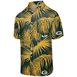 FOCO Green Bay Packers NFL Mens Hawaiian Button Up Shirt - L