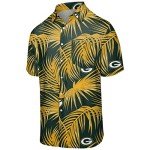 FOCO Green Bay Packers NFL Mens Hawaiian Button Up Shirt - L