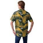 FOCO Green Bay Packers NFL Mens Hawaiian Button Up Shirt - L