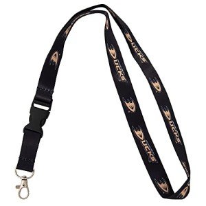 Desert Cactus Anaheim Ducks Lanyard NHL National Hockey League Car Keys ID Badge Holder Keychain Detachable Breakaway Snap Buckle (Lanyard 1 - Black)
