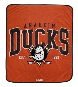Pegasus Sports NHL Anaheim Ducks Vintage Arch Block Ultra Soft Blanket