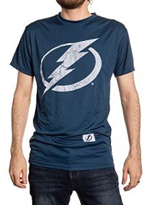 NHL Mens Loose Fit Performance Rashguard Wicking Short Sleeve Shirt (Tampa Bay Lightning, XX-Large)