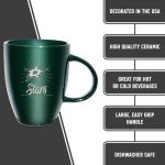 Rico Industries NHL Hockey Dallas Stars Sunburst 18oz Laser Engraved Ceramic Lustre Mug