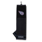 Team Golf NFL Tennessee Titans Embroidered Golf Towel Embroidered Golf Towel, Checkered Scrubber Design, Embroidered Logo