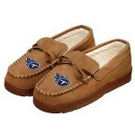 FOCO Tennessee Titans NFL Mens Team Logo Moccasin Slippers - L