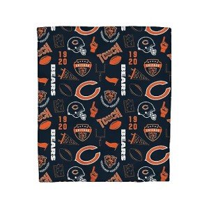 Pegasus Home Fashions Chicago Bears 50'' x 60'' Collage Icons Polar Fleece Blanket