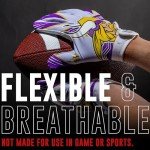 Franklin Sports Minnesota Vikings Youth NFL Football Receiver Gloves -For Kids - NFL Team Logos and Silicone Palm - Youth M/L Pair