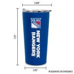 Rico Industries NHL Hockey New York Rangers 18oz Soft Touch, Easy Grip Tumbler
