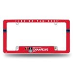 Rico Industries NHL Hockey Florida Panthers 2024 Stanley Cup Champions 12" x 6" Chrome All Over Automotive License Plate Frame for Car/Truck/SUV