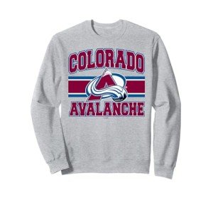 Colorado Avalanche Stripe Heather Gray Officially Licensed Sweatshirt