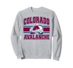 Colorado Avalanche Stripe Heather Gray Officially Licensed Sweatshirt