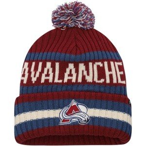 47 NHL Unisex-Adult Team Color Officially Licensed Primary Logo Bering Sport Knit Cuffed Pom Beanie Cold Weather Hat - Colorad Avalanche Burgundy