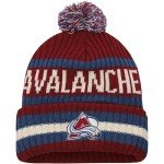 47 NHL Unisex-Adult Team Color Officially Licensed Primary Logo Bering Sport Knit Cuffed Pom Beanie Cold Weather Hat - Colorad Avalanche Burgundy