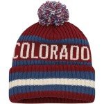 47 NHL Unisex-Adult Team Color Officially Licensed Primary Logo Bering Sport Knit Cuffed Pom Beanie Cold Weather Hat - Colorad Avalanche Burgundy