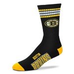 For Bare Feet NHL Boston Bruins 4 Stripe Deuce Crew Sock Team Color YOUTH