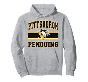 Pittsburgh Penguins Stripe Gray Officially Licensed Pullover Hoodie