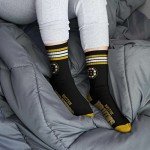 For Bare Feet NHL Boston Bruins 4 Stripe Deuce Crew Sock Team Color YOUTH