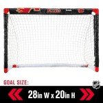 Franklin Sports NHL Calgary Flames Mini Hockey Set - Kids Indoor Knee Hockey Goal, Ball, + 2 Mini Hockey Stick Combo Set - Youth NHL Team Indoor Toy Knee Hockey Sets - NHL Official - Ages 3+
