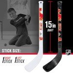 Franklin Sports NHL Calgary Flames Mini Hockey Set - Kids Indoor Knee Hockey Goal, Ball, + 2 Mini Hockey Stick Combo Set - Youth NHL Team Indoor Toy Knee Hockey Sets - NHL Official - Ages 3+