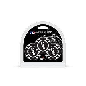 Team Golf MLB Chicago White Sox 3 Pack Golf Chip Ball Markers, Poker Chip Size with Pop Out Smaller Double-Sided Enamel Markers