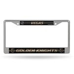 Rico Industries NHL Vegas Golden Knights Bling Chrome License Plate Frame with Glitter Accent