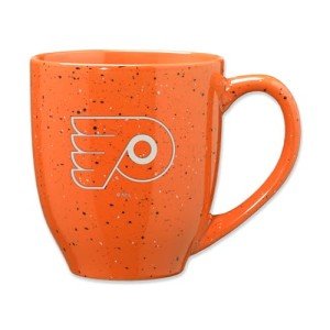 Rico Industries NHL Hockey Philadelphia Flyers Orange 16 oz Team Color Laser Engraved Speckled Ceramic Coffee Mug