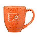 Rico Industries NHL Hockey Philadelphia Flyers Orange 16 oz Team Color Laser Engraved Speckled Ceramic Coffee Mug