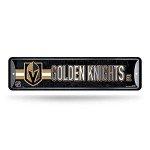 Rico Industries NHL Hockey Vegas Golden Knights Metal Street Sign 4" x 15" Home Décor - Bedroom - Office - Man Cave,Silver