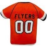 BEST PLUSH CAT TOY NHL PHILADELPHIA FLYERS Complete Set of 3 piece Cat Toys filled with Fresh Catnip. Includes: 1 Jersey Cat Toy, 1 Hockey Puck Cat Toy with Feathers & 1 #1 Fan Cat Toy. With Team LOGO