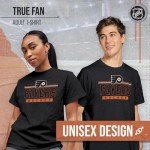 Wright & Ditson Adult NHL Heather Charcoal True Fan Hockey T-Shirt - Tagless Cotton Polyester Blend - Ultimate Comfort (Philadelphia Flyers - Charcoal, Large)