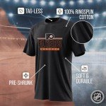Wright & Ditson Adult NHL Heather Charcoal True Fan Hockey T-Shirt - Tagless Cotton Polyester Blend - Ultimate Comfort (Philadelphia Flyers - Charcoal, Large)