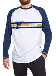 Calhoun Mens Officially Licensed NHL Striped Long Sleeve Rashguard (Large, St. Louis Blues)