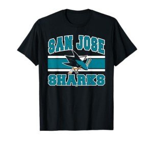 San Jose Sharks Stripe Black Officially Licensed T-Shirt