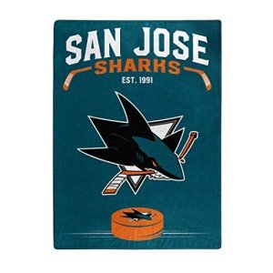 Northwest NHL San Jose Sharks Unisex-Adult Raschel Throw Blanket, 60" x 80", Inspired