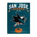 Northwest NHL San Jose Sharks Unisex-Adult Raschel Throw Blanket, 60" x 80", Inspired