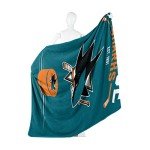 Northwest NHL San Jose Sharks Unisex-Adult Raschel Throw Blanket, 60" x 80", Inspired